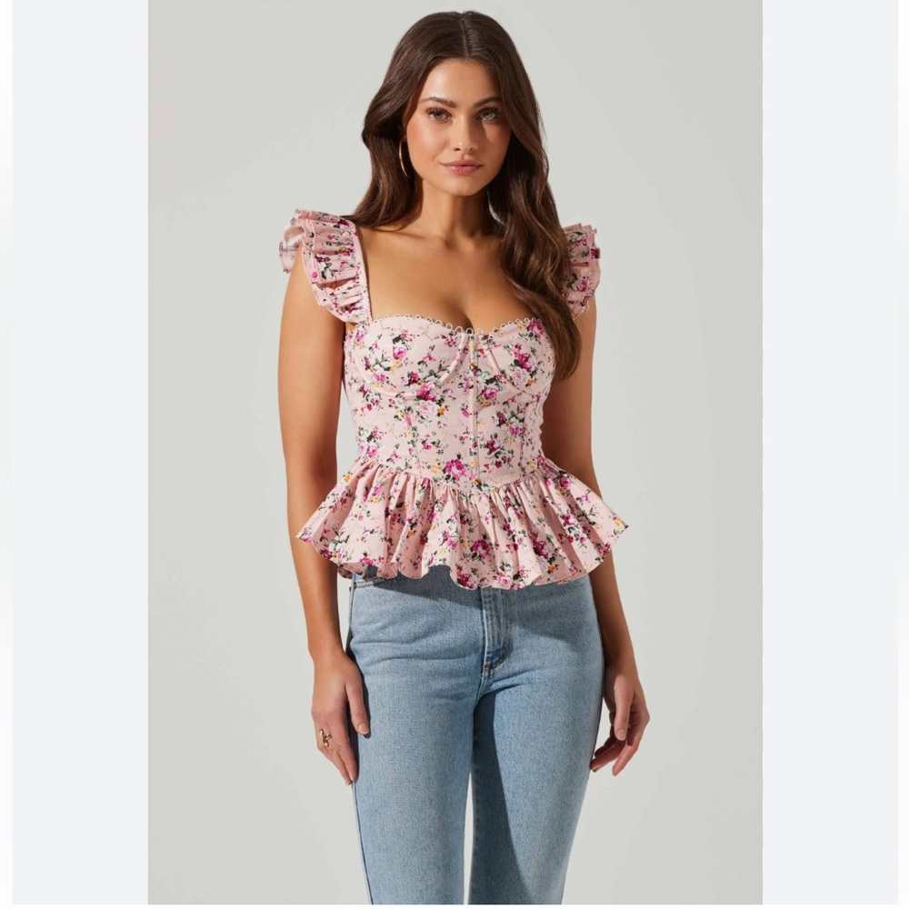 Astr Baylin Lace Up Top